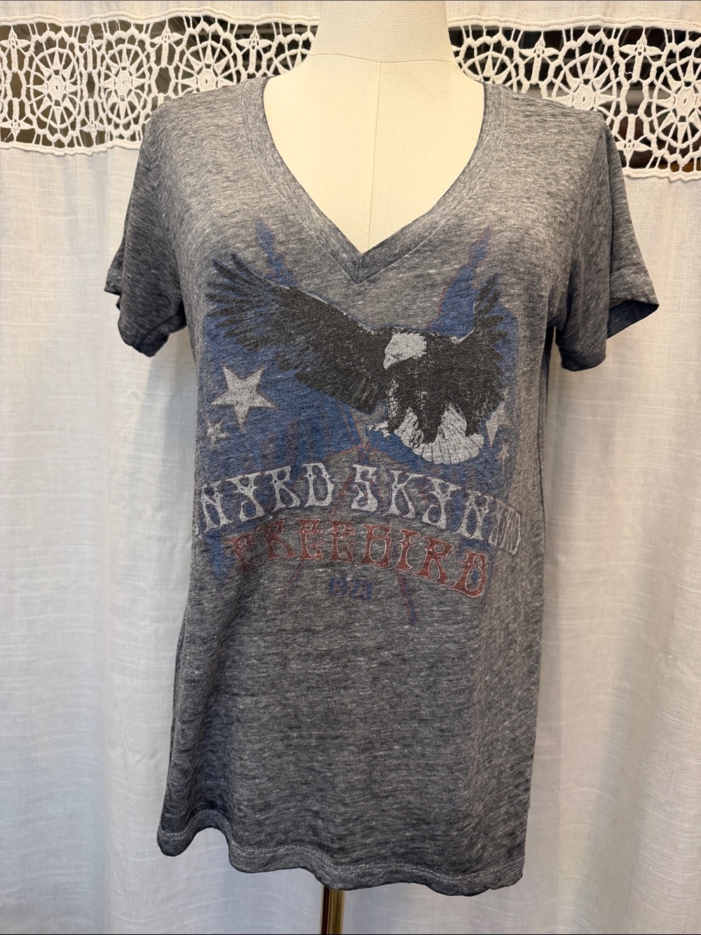 Trunk Ltd Gray Eagle Graphic V-Neck Tee